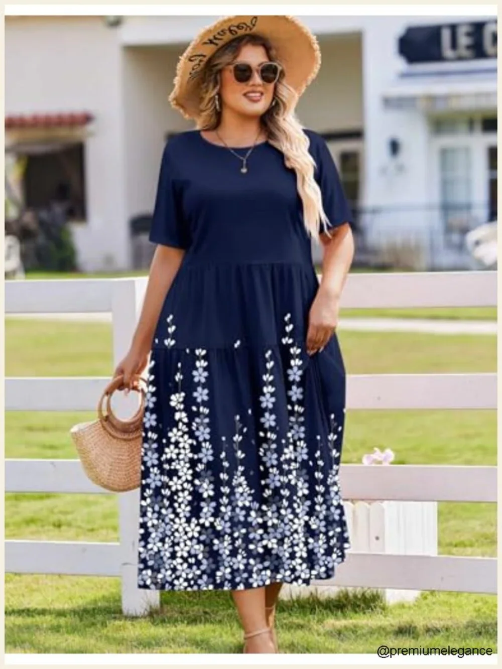 Plus Size Bohemian Maxi Dress with Pockets